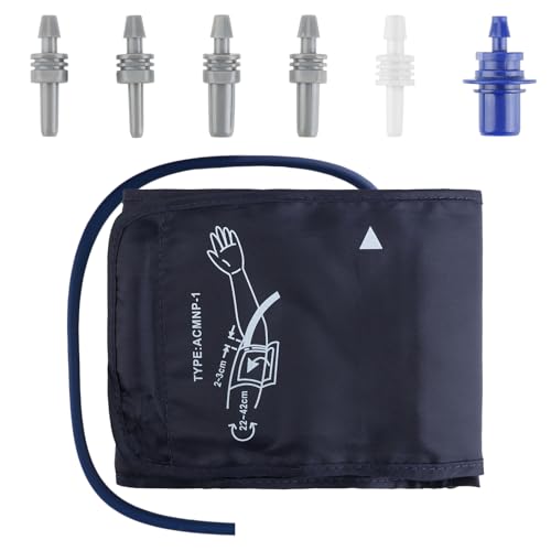 Brassard Tensiomètre de Remplacement 22-42cm Brassard Tensiometre Electrique Tension Bras Grande pour Adultes Avec 6 Connecteurs, Compatible avec la Plupart des...