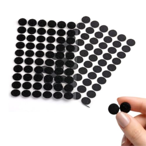 Fecho De Contato Adesivo Redondo 99 Pares 10mm Bolinha Autocolante Alta Fixação (Preto)