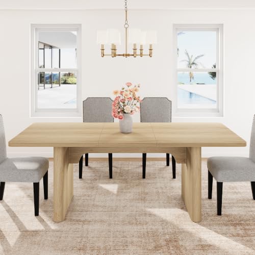 Image of GarveeHome Rectangular 63 inch-82.7 inch Extendable Dining Table with Round Corner