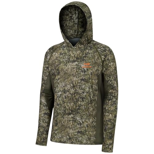 BASSDASH Men's UPF 50+ Lightweight Hunting Camo Hoodie Quick Dry Performance Long Sleeve Fishing Shirt with Hood FS30M
