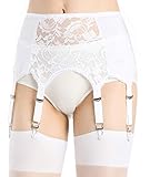 Spitzengürtel für Oberschenkel, dehnbar, Strapsgürtel für Dessous, Oberschenkelstrumpf, Weiß, Mittel