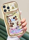 Toycamp for iPhone 13 Pro Max Case - Women Girls Cute Phone Cover Dog Puppy with Sliding Camera Cover Bling Glitter Kawaii Design Flowing Liquid Quicksand Phone Case for iPhone 13 Pro Max 6.7 '