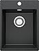 Produktbild PRIMAGRAN Spülbecken Anthrazit 38x50cm, Granitspüle 1 Becken + Ablauf-Set, Küchenspüle ab 40er Unterschrank - Riga