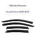KPY Window Visor Compatible with Hyundai Venue 2020-2024, 4PC Rain Guard Side Window Vent Deflectors Tape-On Style, 2020 2021 2022 2023 2024