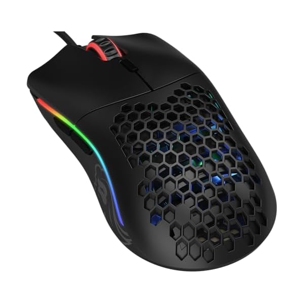 Glorious Gaming Model O Wired Gaming Mouse – 67g Superlight Honeycomb Design, RGB, Pixart 3360 Sensor, Omron Switches, Ambidextrous – Matte Black