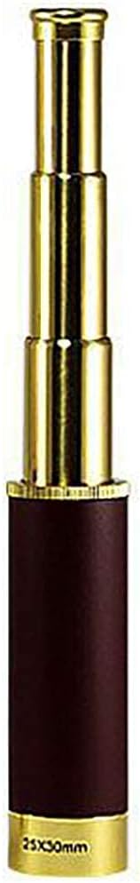 Professional 25x30 Handheld Brass Telescope Mini Telescope Nautical Collectibles Golden for Travel Navigation View Watching Games