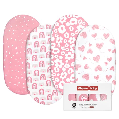 4 pièces de protège-matelas pour bébé avec drap housse ajusté, GLLQUEN BABY draps de lit pour lit de bébé 4 Pack