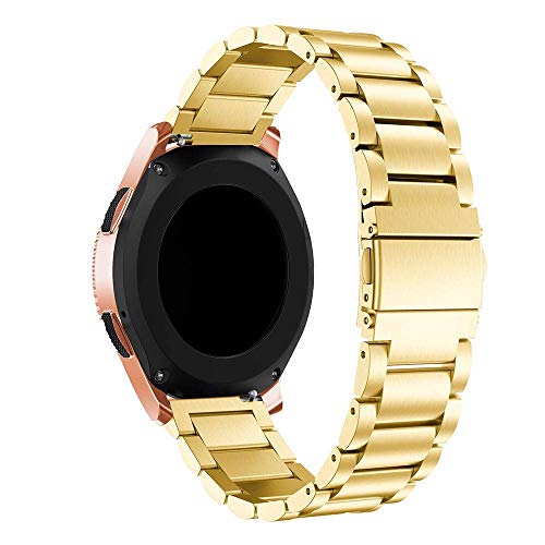 Triblanc Metall Armband Edelstahl Schnellspanner Uhrenarmband 18mm 20mm 22mm Geeignet für Damen Herren (20MM, Gold)