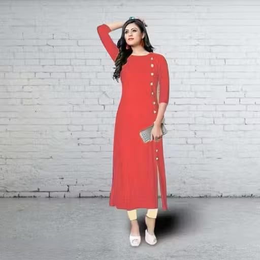 Trending & Pretty Long Gown with Beautiful Front Mirror Embroidery and Storage Print for Women's and Girls |3|Button Long_-|A,-image-35