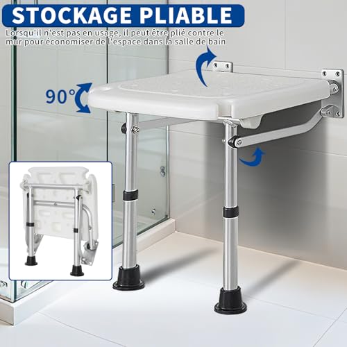 Tabouret de douche mural pliable 180 kg FREEAMG
