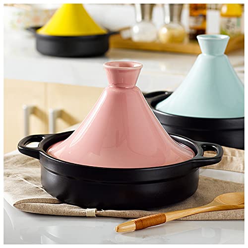 Aizyr Tagine Moroccan Ceramic Cooker Pot, Nonstick Cooking Tagine W/Ceramic Lid Cookware Stew Pan For Different Cooking Styles,Pink,11Inch #TOP20