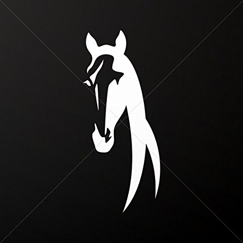 Decals Decal Horse Head Decor Motorbike Bicycle Vehicle Atv Car Laptop White (12 X 5.08 In) #TOP12