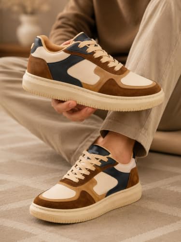 Image of Centrino Durable Sneakers for Men | Shoes for Man Stylish | Casual Lightweight Lace-Up Canvas Walking Shoes | Cushioned Insole | Breathable Anti-Skid Comfortable Sole | Mens Shoes for Long-Lasting Use (9587)