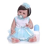 WMJKFG Muñeca bebé recién Nacido de 48CM, niña Reborn, Cuerpo Completo de Silicona, muñeca Realista Suave, Juguete de baño, Impermeable, anatómicamente Correcto