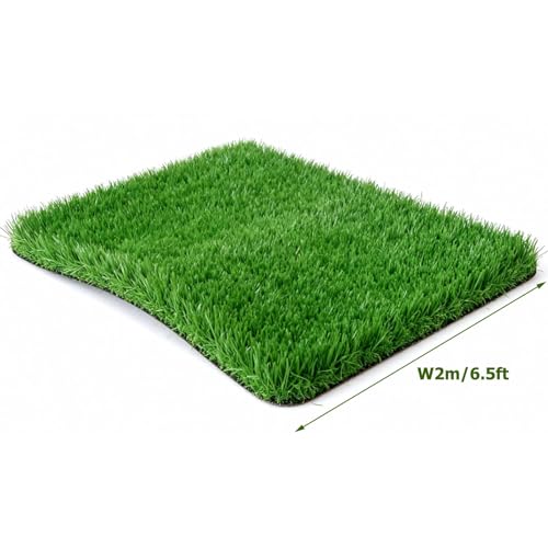 Césped artificial realista premium de 3 cm y base de goma para exteriores 3