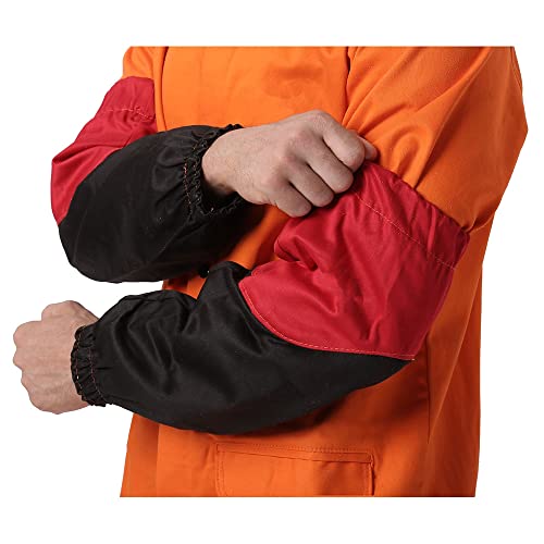 Worker Arm Protective Sleeves Flame Resistant Cotton Sleeves for Arc Welding Plasma Cutting 46cm 18