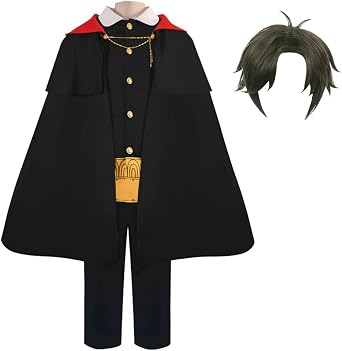 Lmetsky Men Costume Uniform Outfit Black Cloak Cape Scholar Halloween