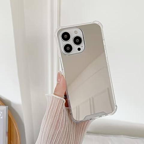 MURMAZ Designed for iPhone 15 Pro Max Case Mirror Case with [Reinforced Corner] Hard Back Shockproof Reflective Protective for Girls Woman Touch up Makeup and Back Camera Selfies(Mirror15PM) Cover