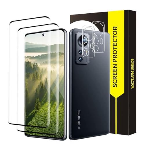 Bodyguard 2+2 Stück Schutzfolie für Panzerglas für Xiaomi 12/12X 5G 9H Härte Anti-Kratzer HD Bläschenfrei Xiaomi 12 5G Displayschutzfolie 3D Curved Hohe Empfindlichkeit Xiaomi 12X Gehärtetes Folie