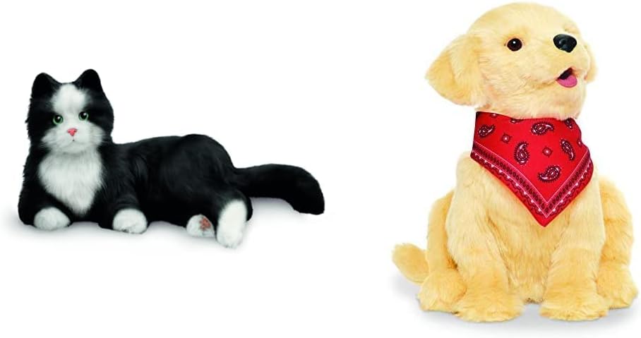 Frее Shірріng оƒƒеr JOY FOR ALL - Black & White Tuxedo Cat - Interactive Companion Pets - Realistic & Lifelike, 5 Years and up & Ageless Innovation Companion Pets Golden Pup Lifelike & Realistic Brown, 9.016 inches Tall