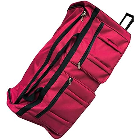 36-inch Rolling Duffle Bag with Wheels, Luggage Bag, Hockey Bag, XL Duffle Bag With Rollers, Heavy Duty (Fuchsia) Cover