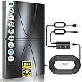 3100+ Miles Range Antenna for Smart TV Indoor/Outdoor,360° Reception Digital TV Antenna for Local Channels and All Smart/Old TVs-38ft Thick Coax Cable and Amplifier
