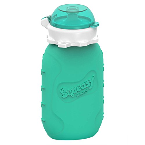 Squeasy Snacker (Aqua) 160 ml Silikon wiederverwendbar für Kompott und Pürees frei von BPA PVC und Phthalaten