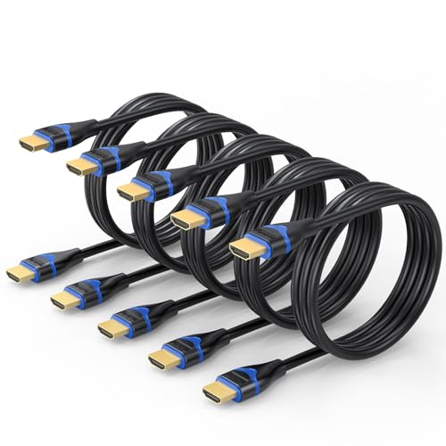 Câble HDMI 4K lot de 5 de 1,2m haute vitesse HDMI 2.0 pour TV et PS5
