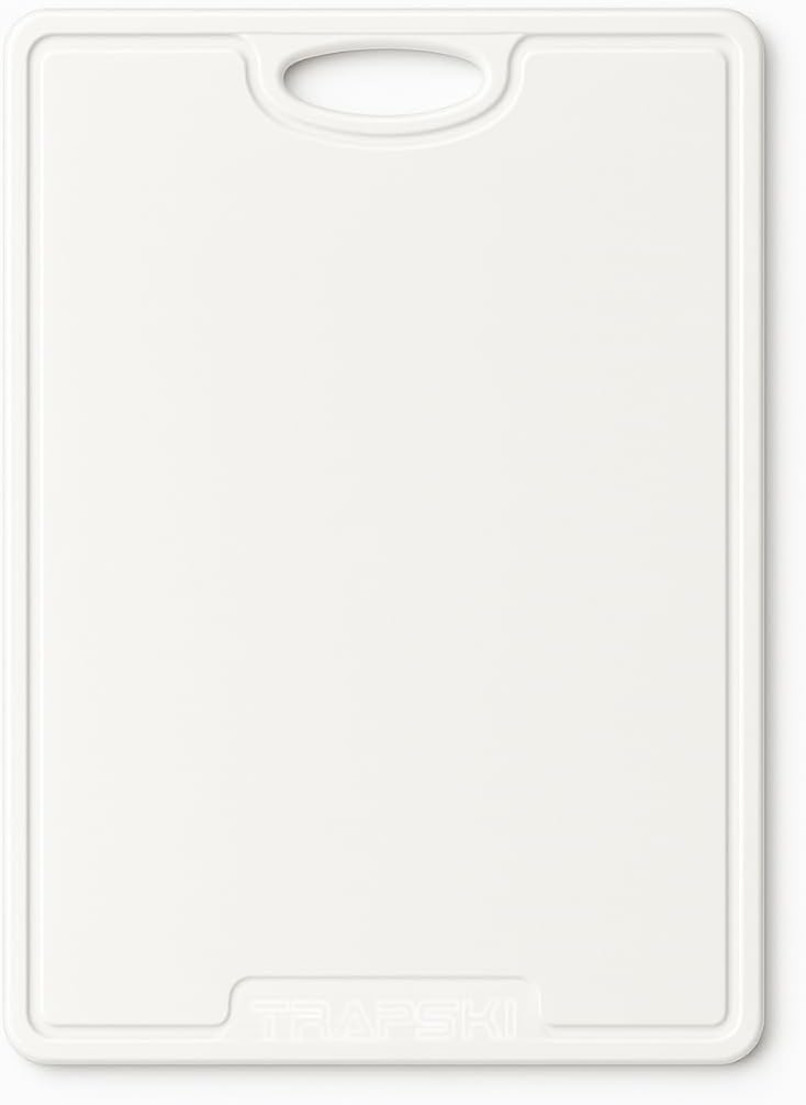 Premium 1/2 Inch Textured Plastic Cutting Chopping Boards | Food-Grade, Dishwasher Safe with Wide Juice Grooves | Easy Grip Handle