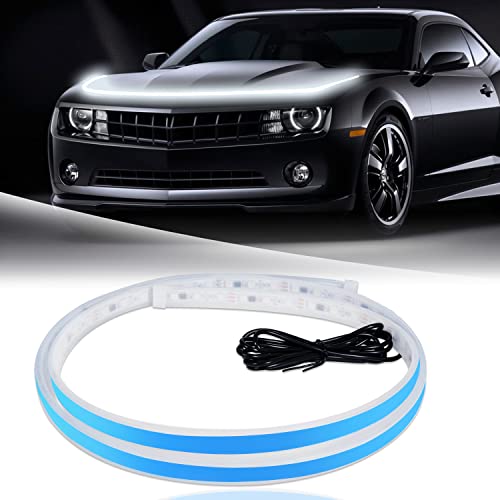 Car Hood Light Led Strip Lights for Car Hood Led Strip 1.8m White Dynamic Car Hood LED Daytime Running Light Strip for Car Engine Cover Decoration 12V 1Pack