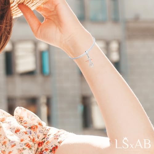 LSxAB Guardian Angel Rose Gold Angle Wing Charm Compatible with Pandora Charms Bracelets