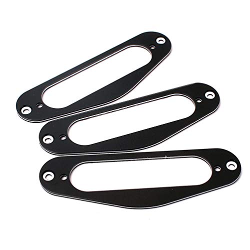 Exceart 3Pcs Guitar Single Coil Pickup Mounting Rings Frame Mounting Rings Electric Guitar Replacement Parts (Black) #TOP3