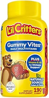 L'il Critters Gummy Vites Daily Kids Gummy multivitamin: Vitamins C, D3 and Zinc for Immune Support 190 ct (95-190 day supply), 5 delicious flavors from America’s number one Kids Gummy Vitamin Brand