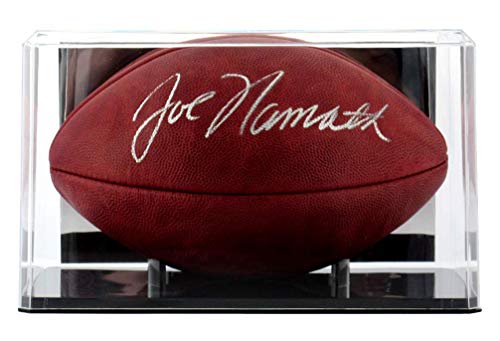 Full Size Football Display Case with Black Base and Mirror Back