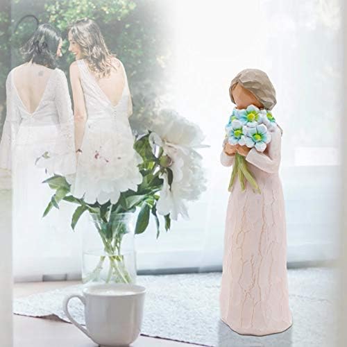 Forget Me Not Figurine Guardian Angel Figurine Wedding Gift Birthday Gift to Show Friendship, Love, Gratitude, Blessing Gift for Mother's Day, Sculpted Hand-Painted Figure