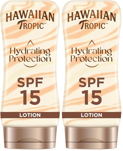 Hawaiian Tropic Silk Hydration Protective Sun Lotion Sonnencreme LSF 15, 180 ml (2er Pack)