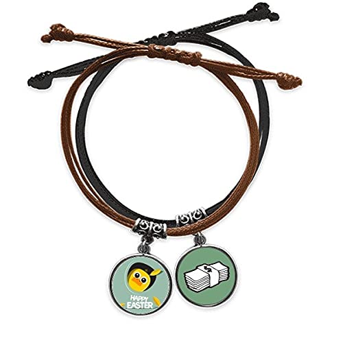 Pulsera pollo amarillo pascua cadena mano cuero ajustable festival