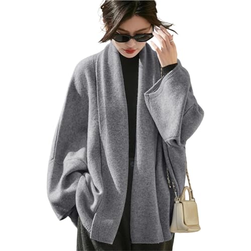 Women's Sweater Shawl Collar Open Front Cardigan Long Sleeve Casual