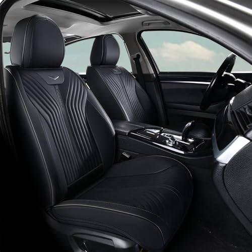 Image of FLORICH Leather Car Seat Cover Automotive Seat Covers Front Seat Waterproof Full Coverage Car Seat Cushion Protector Universal Fit for Most Cars Trucks SUV, Black