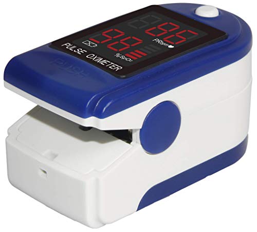 ClinicalGuard CMS-50DL Fingertip Pulse Oximeter Blood Oxygen Saturation and Heart Rate Monitor with Batteries, Soft Case, Silicon Cover, Lanyard