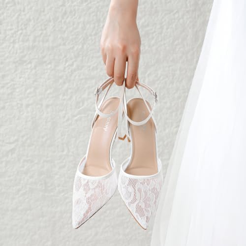 Image of Susanny Heels for Women Stiletto Closed Pointed Toe Backless Dress Shoes High Heels Sexy Kitten Pumps Wedding Guest Party Dance Prom Dressy Comfort Shoes