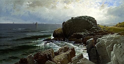 Image sur toile Castle Rock Marblehead par Alfred Bricher, affiche impression murale 60x90