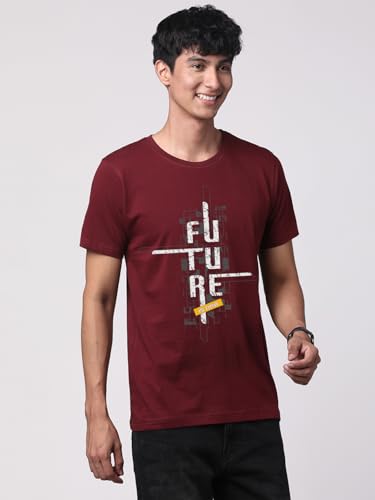 Image of ADRO Men's Graphic Printed 100% Cotton T-Shirt - Regular Fit, Printed T-Shirts for Men