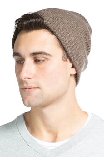 Image of Fishers Finery Men's 100% Pure Cashmere Ribbed Cuffed Hat; Ultra Plush