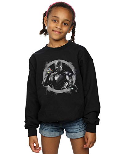 Marvel Girls Avengers Endgame Iron Man Nano Gauntlet Sweatshirt Black 5-6 Years