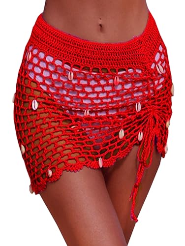 Women's Pure hand Crochet Hollow Out Shell Khaki...