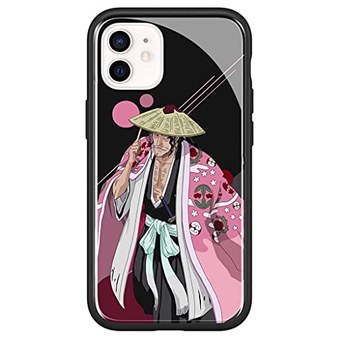 Case Compatible With Iphone 11 Pro Max Tempered Glass + Soft Tpu Back Cover Anti Scratch Bumper Phone Casing Bleach Shunsui Kyoraku Cool Non-Slip Protective Cases #TOP3