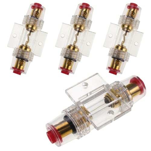 4 Pcs 80A AGU Fuse Holder, 4-8 Gauge AWG Wire Inline Fuse Holder with AGU Tube 80amp Circuit Protection Power Block for Car Audio Amplifier Alarm Compressor Auto miniatura 1