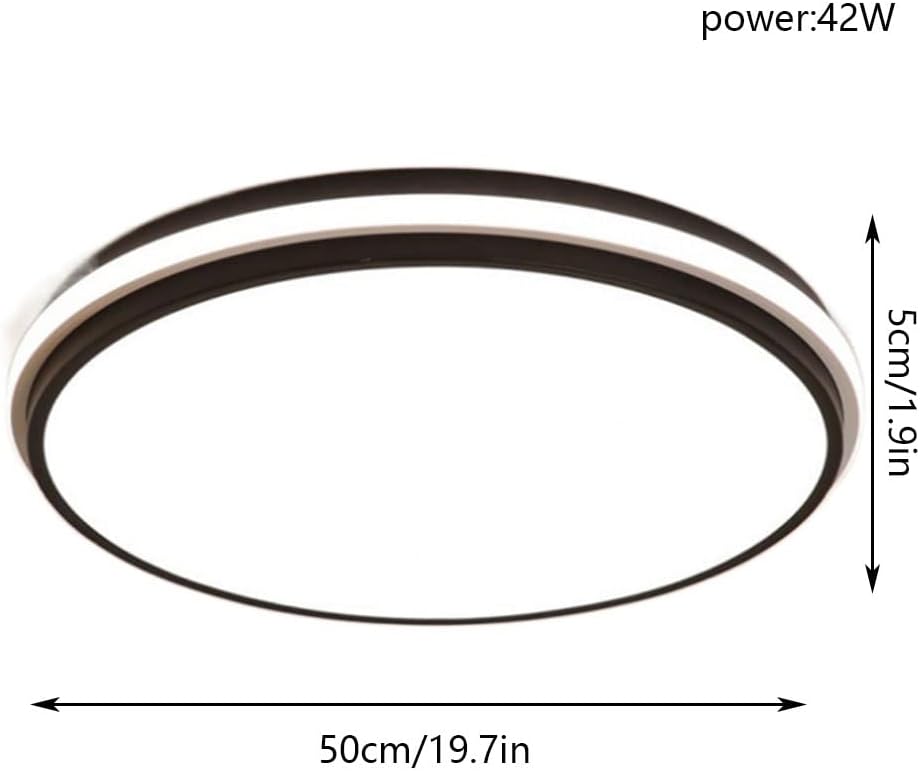 with Remote Led Ceiling Light Stepless Dimming Dimmable Led Ceiling Lamp Energy-Saving Simple Flat Light Light Color Changeable Decorative Lighting Fixtures for Living Room and Bedroom/D/50C