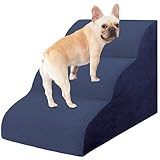 Dog Stairs for Small Dogs, 3 Tiers High Density Foam Dog Ramp, Extra Wide Non-Slip Pet Steps for High Beds Or Couch, Soft Foam Doggie Ladder for Dogs Injured, Older Pets, Small Cats
